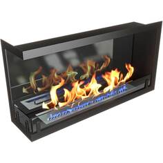 Биокамин ZeFire Standart 900 левый угловой, чёрный со стемалитом