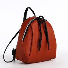 Мини-рюкзак женский из искусственной кожи на молнии, цвет коричневый NO Brand