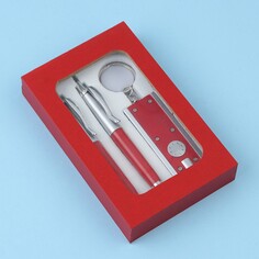 Набор подарочный 3в1 (2 ручки, фонарик красный) NO Brand