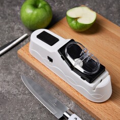 Ножеточка luazon lte-002, электрическая, для ножей/ножниц/отверток, 60 вт, usb, белая