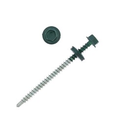 Саморезы кровельные 4.8х76 ral6005, светло-зелен., 100 шт. NO Brand