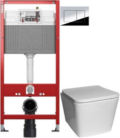 Комплект подвесной унитаз SantiLine SL-5007 + система инсталляции Tece 9400412