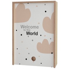 Шкатулки Акушерство Деревянная подарочная коробка Memory Box Welcome to the World 38х25х10 см Akusherstvo