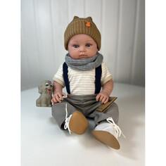 Куклы и одежда для кукол Lamagik S.L. Пупс Артур в шапке шарфе и вельветовых штанишках 47 см