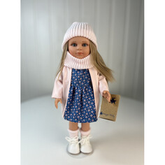 Куклы и одежда для кукол Lamagik S.L. Кукла Нина блондинка в розовом плаще и цветном платье 33 см