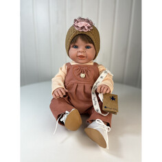 Куклы и одежда для кукол Lamagik S.L. Кукла-пупс Паула в вязаной повязке и кирпичном вельветовом комбинезоне 47 см