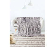 Пледы Плед JoyArty Мягкий плюшевый плед покрывало Серые пальмы велсофт 150х200 см