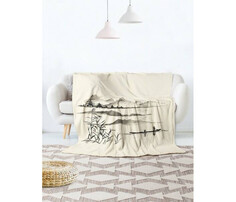 Пледы Плед JoyArty Большой мягкий плюшевый плед покрывало Прогулка на лодке в Японии 180х230 см