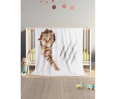 Пледы Плед JoyArty Мягкий плюшевый плед покрывало Кот с царапиной велсофт 130х180 см