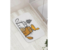 Хозяйственные товары JoyArty Коврик для ванной Семейство котов противоскользящий 52х77 см