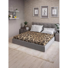 Простыни Ambesonne Натяжная простыня на двуспальную кровать Леопардовое окружение 200х160 см