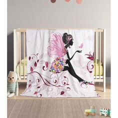 Пледы Плед JoyArty Мягкий плюшевый плед Задумчивая фея из микрофибры 130x180 см