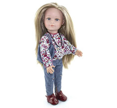 Куклы и одежда для кукол Lamagik S.L. Кукла Нина блондинка в джинсах 33 см
