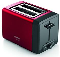 Тостер Bosch TAT4P424 (970 Вт, количество тостов: 2, корпус: пластик/металл, решетка для подогрева булочек, 6 степеней обжаривания, цвет красный/черный)