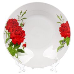 Тарелка суповая, керамика, 20 см, 0.5 л, круглая, Алая роза, Daniks, 19-291#