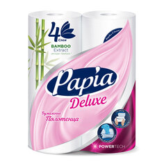 Бумажные полотенца Papia Delux 4 слоя 2 рулона