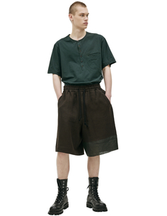 Льняные шорты с контрастной вставкой Ziggy Chen
