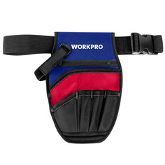 Пояса, держатели для инструмента сумка-пояс WORKPRO 30х21см с ремнем черная