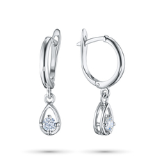 Серьги из серебра э0612сг01132700_white ЭПЛ Даймонд