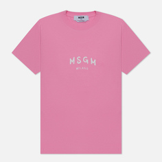 Женская футболка MSGM New Spray Big Logo, цвет розовый, размер M
