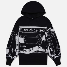 Женская толстовка MSGM x Lorenza Longhi Hoodie, цвет чёрный, размер L