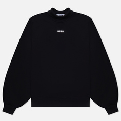 Женская толстовка MSGM Micrologo Print Half Neck, цвет чёрный