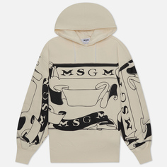 Женская толстовка MSGM x Lorenza Longhi Hoodie, цвет бежевый, размер L