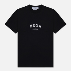 Женская футболка MSGM New Spray Big Logo, цвет чёрный, размер L
