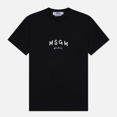 Женская футболка MSGM New Spray Big Logo, цвет чёрный