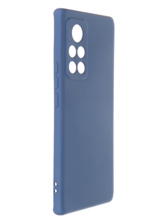 Чехол DF для Honor V40 с микрофиброй Silicone Blue hwOriginal-23