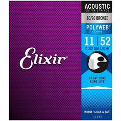 Струны Elixir 11025 PolyWeb Custom Light 11-52 80/20