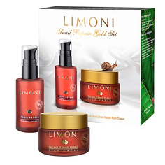 Набор средств для лица LIMONI Набор для ухода за лицом Snail Repair Gold Set (Сыворотка для лица + Крем для лица)
