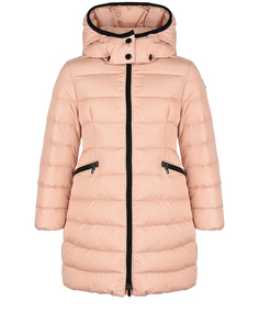 Розовое приталенное пальто Moncler детское