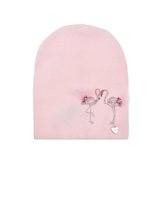 Розовая шапка с декором &quot;фламинго&quot; Il Trenino детская