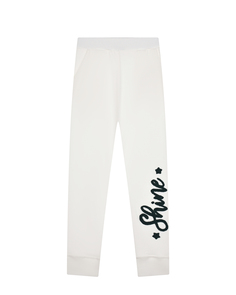 Белые спортивные брюки с вышивкой Monnalisa детские