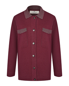 Бордовая рубашка из шерсти и шелка Panicale