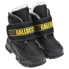 Высокие черные кроссовки с желтым лого Gallucci детские