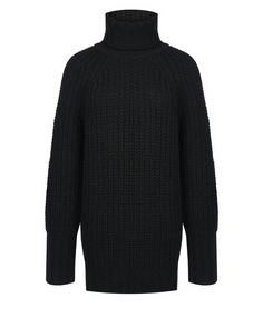 Черный свитер с крупной вязкой Pietro Brunelli