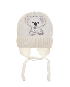 Белая шапка с декором &quot;коала&quot; Catya детская