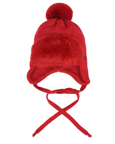 Красная шапка с меховой отделкой Il Trenino детская
