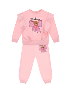 Розовый спортивный костюм с рюшами Moschino детский