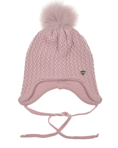 Розовая шапка с ажурным узором Il Trenino детская