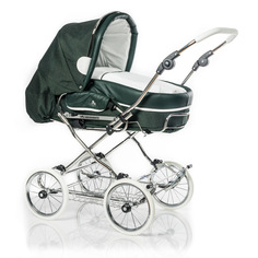 Зеленая комбинированная коляска 2 в 1 Condor Coupe + сумка Hesba
