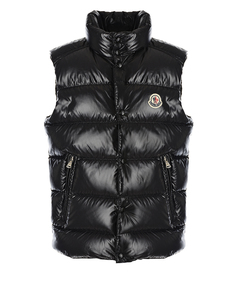 Черный глянцевый жилет Moncler детский