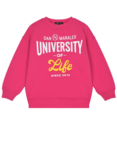 Свитшот цвета фуксии с принтом &quot;University of Life&quot; Dan Maralex детский