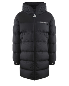Черное пальто-пуховик Moncler детское