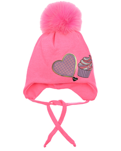 Розовая шапка с патчами Il Trenino детская