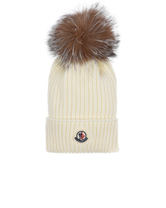 Шапка из шерсти с меховым отворотом Moncler детская