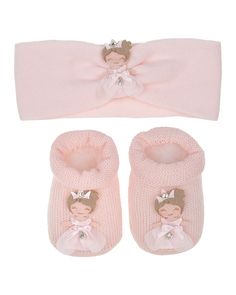 Подарочный набор: повязка и пинетки, аппликация &quot;принцесса&quot;, розовый La Perla детский
