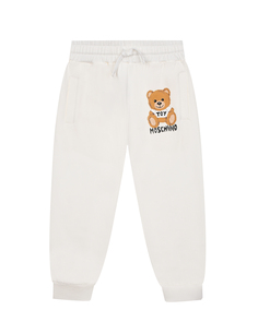 Белые спортивные брюки с принтом &quot;медвежонок&quot; Moschino детские
